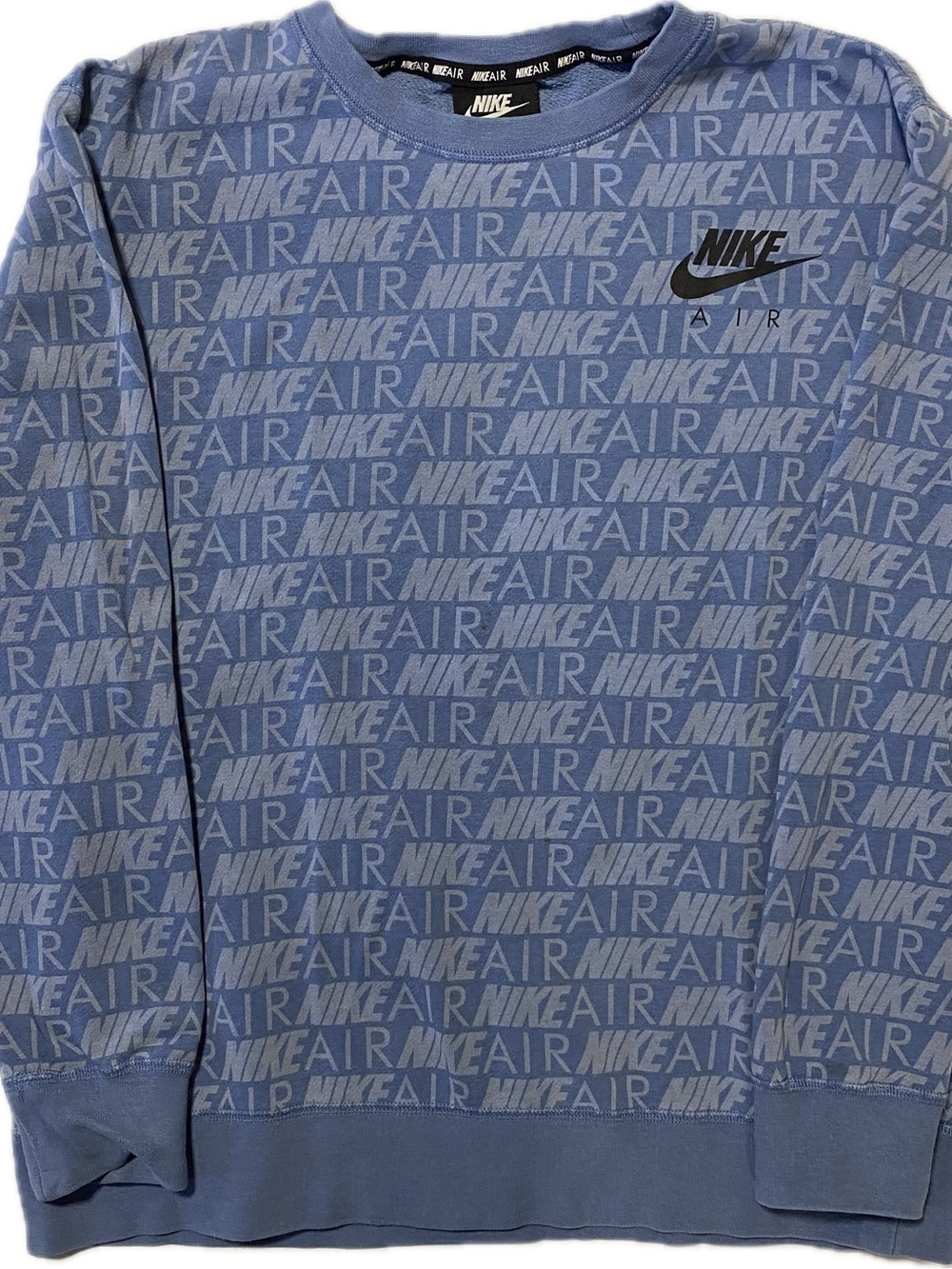 Nike Men’s Blue All-Over Logo Crewneck Sweatshirt